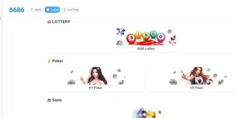 6686 live casino mang đến nhiều tựa game hấp dẫn